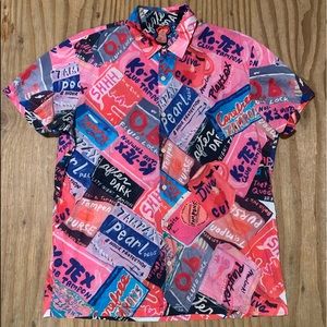 Wacky Wacko printed period button up blouse